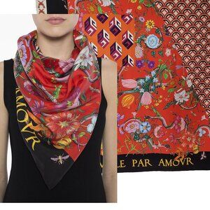 GUCCI SCARF SILK FLORA SNAKE L'Aveugle Par Amour PRINT SQUARE 35"x 35"
